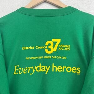 DISTRICT COUNCIL 37 Sweatshirt Adult XL AFSCME AFL-CIO NYC Union Green USA VTG